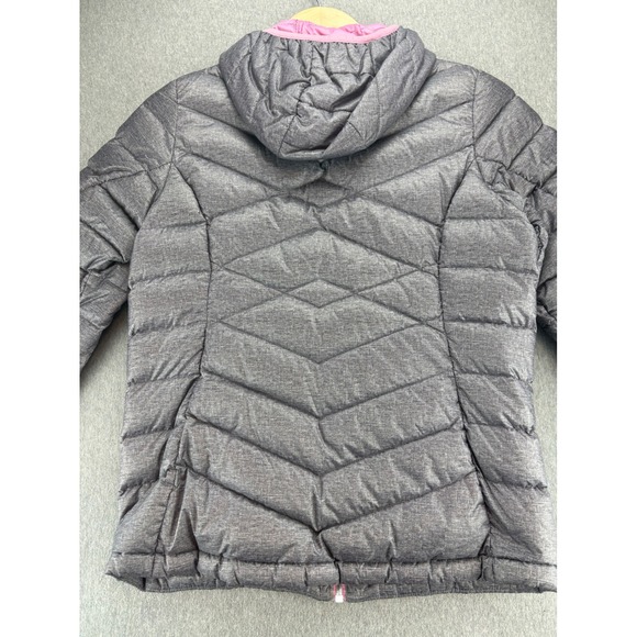 Gerry Girls Gray Heather Puffer Jacket Lightweight Hooded Full Zip Size L 14/16 - Picture 3 of 14
